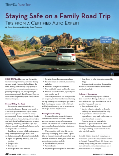 Scottsdale Collision featured in Raising Arizona Kids magazine