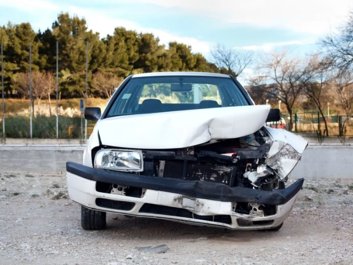 Front-side car damage in need of replacements